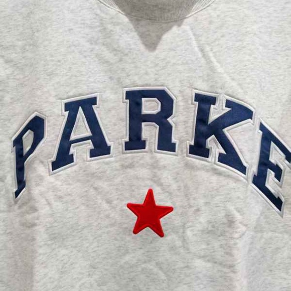 PARKE White Sweatshirt with Blue and Red Accents - Picture 9 of 10